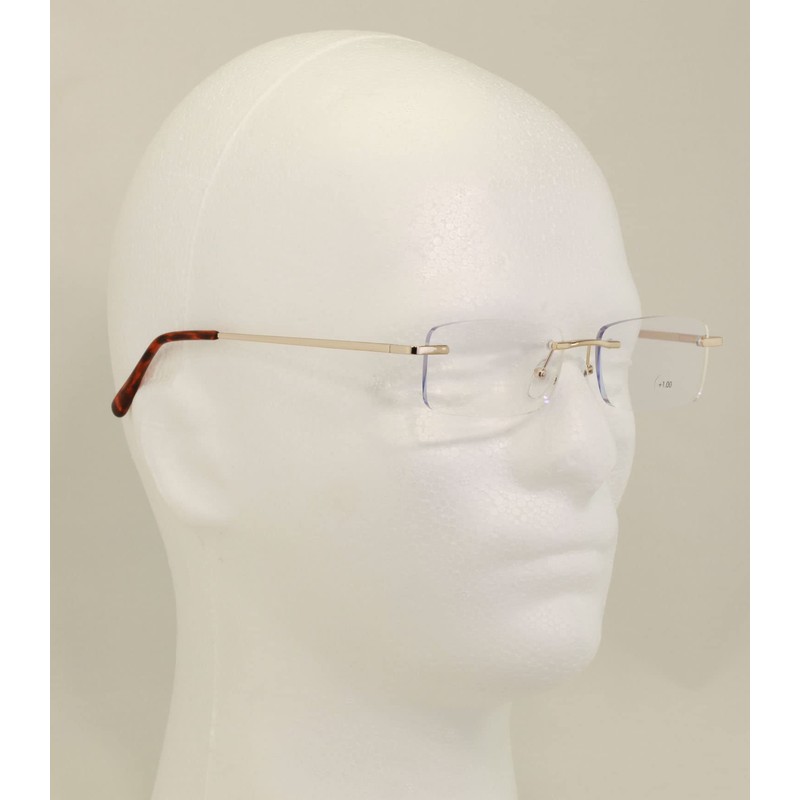V.W.E. 3 Pairs Slim Rimless lightweight metal anti blue light