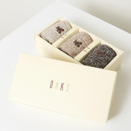 Daks (신세계강남점)DBSS4E911BK24SS여성중목3족 닥스테디 자수 장식 중목 3족세트 (DBS S4E911BK24SS) Women’s Mid-Calf 3 Pairs Set with Daks Teddy Embroidery Decoration