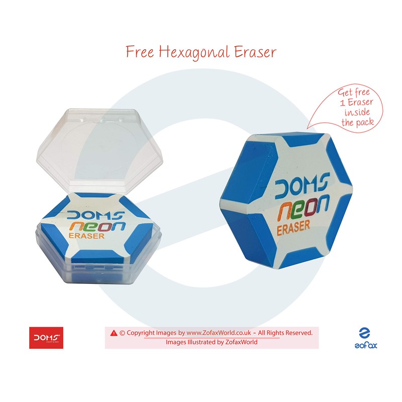 Doms 10 X1 Pencils With Free Eraser and Sharpener and