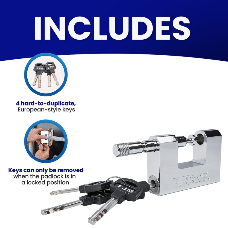 FJM SPSA80-KD D-Style High Security Padlock, Home Improvement Anti Theft