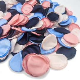 ZYOOO 200Pcs Silk Rose Flower Petals For Valentaine's Day,Wedding Flower Gril Basket,Aisle Scatter,Table Centerpieces,Romantic Night Decoration,3.5cm Each(Pink Blue）