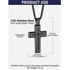 Bandmax Black Cross Necklace for Men Stainless Steel Cross Pendant
