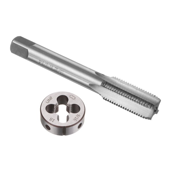 sourcing map 2pcs Tap and Die Set, 9/16-18 UNF Thread