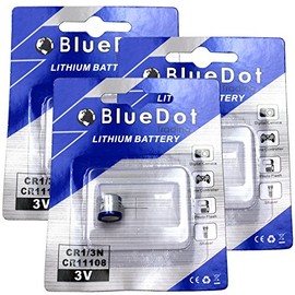 BlueDot Trading CR1/3N CR11108 Lithium Manganese Dioxide 3.0v Batteries for use in Cameras, Calculators, Keyless Entry Devices, Dog Collars, Quantity 3