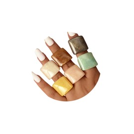 GYRMMUE Multicolor Resin Chunky Rings for Women,Acrylic Plastic Rin Knuckle Finger Cute Trendy Aesthetic Y2k Statement Ring Vintage Simple Geometric Rings Jewelry (color)
