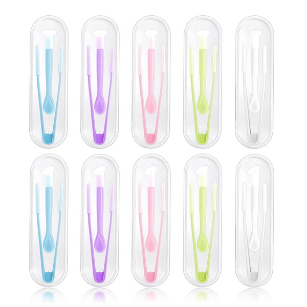aninako Tweezers, Contact Lens Removal, Set of 10, Mixed Colors, Attachment Tools, Soft to Put on and Remove, Care Stick, Clear Care, Contact Case, Safe, Soft Material, Clean, Hygienic, First Aid,