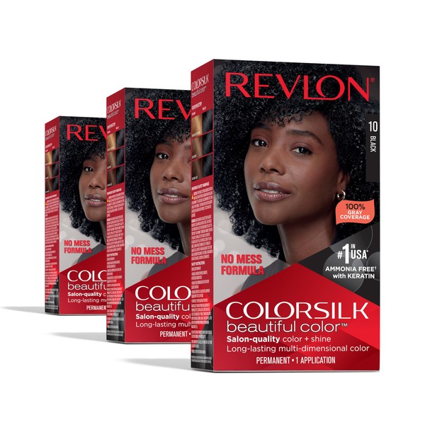 REVLON Revlon ColorSilk Permanent Hair Color, 100% Gray Coverage Dye