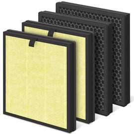AP303 AP304 Replacement Filters, Compatible with DAYETTE ＆ FRESHDEW Air Purifier AP303/AP304, H14 HEPA Filter with Activated Carbon, 4 Pack (Pet Filter)