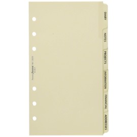 Filofax Personal Subject Index Cream 6 Tabs