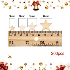 200 Pcs Wooden Star，Mini Blank Wooden Craft Ornaments，Wood Cutout Star Shape Embellishment for Crafting Christmas Tree Decorations Baubles ，Crafts DIY Supplies Gifts to Paint Your own Sets