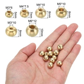 PATIKIL Thread Cap Nuts Knob, 30pcs Brass Ball Lamp Decoration Screw Caps Nut Cover for Furniture Lighting DIY Project M3x6 M3x10 M4x10 M4x7.5 M5x10 M6x12