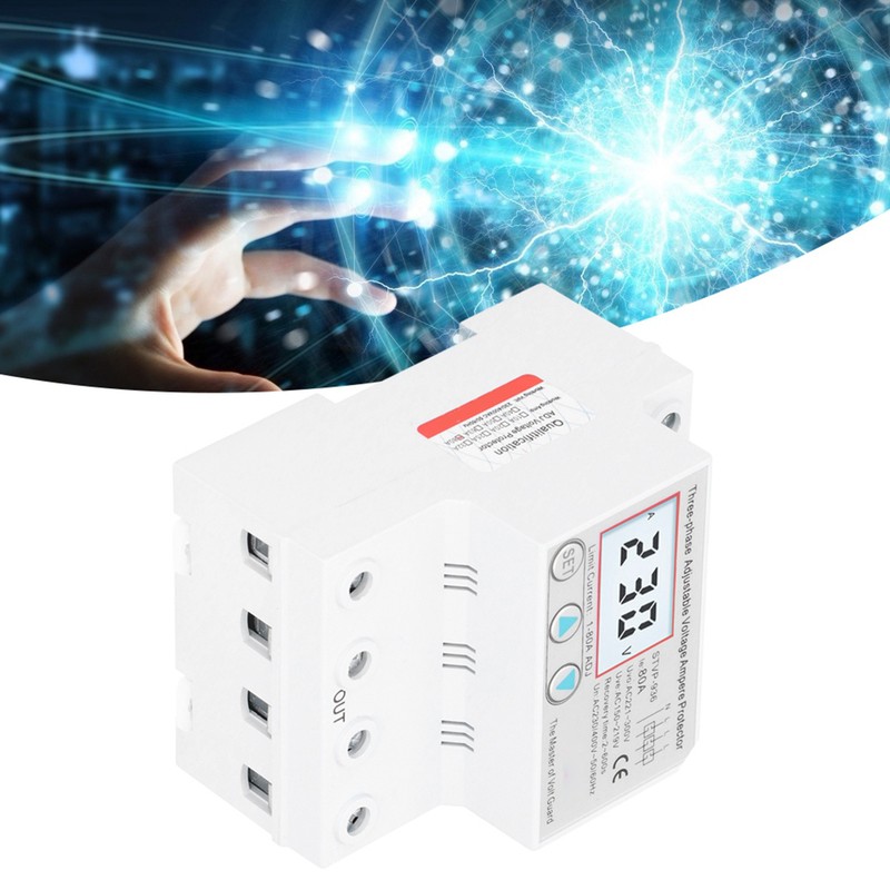 Adjustable Voltage Protector 3Phase LCD Multifunctional SelfResetting STVP936 230v 400V