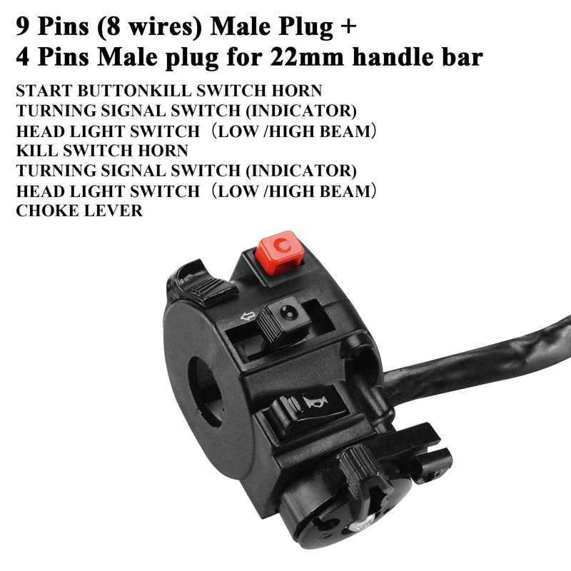 PRO BAT Left Kill Start Turning Light Choke Horn Switch