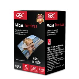 GBC M130156 Bolsa Térmica Rígida para Enmicar, 6.5 x 10.8 cm, 10 ml, 100 Piezas, empaque puede variar
