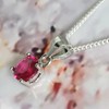 Handmade 6mm Faceted Round Lab Created Ruby Gemstone 925 Sterling