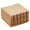 100 Pack Kraft Paper Brown Cocktail Napkins with Scalloped Edges