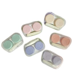 BEDARTIST Portable Contact Lens Cases, Candy Color Travel Eye Contacts Case Box Holder, Contact Lenses Tweezers Remover Tool Kit for Daily Outdoor (Assorted Color) (12)