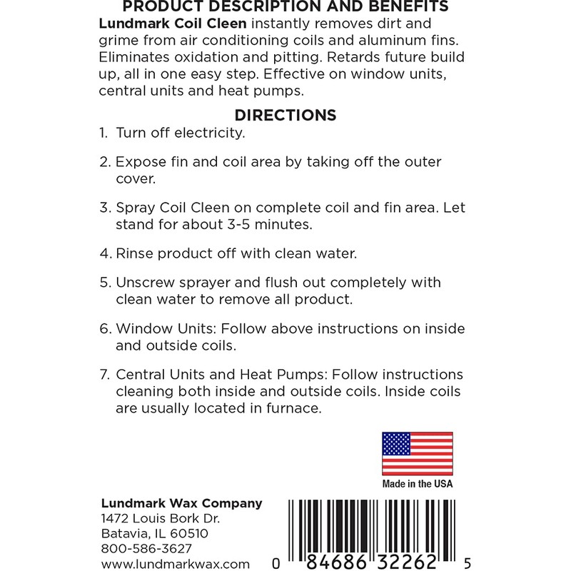 Lundmark Coil Cleen, Air Conditioning Fin & Coil Cleaner, 32-Ounce,