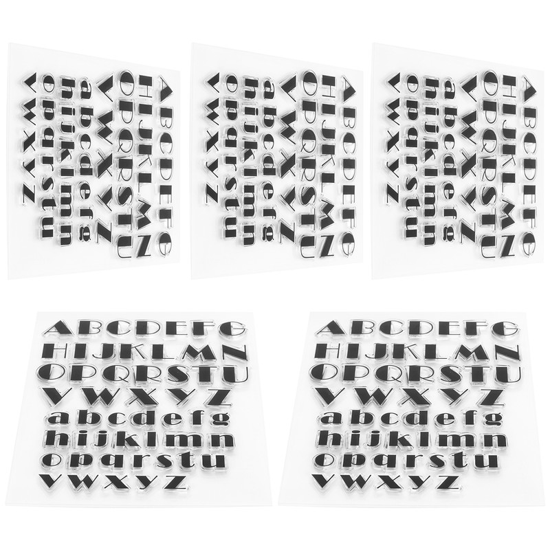 5Pcs Transparent Stamp TPR DIY Journal Scrapbooking Capital Lower Case
