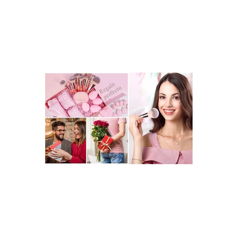 51pcs Brochas Maquillaje Profesional Esponjas Neceseres