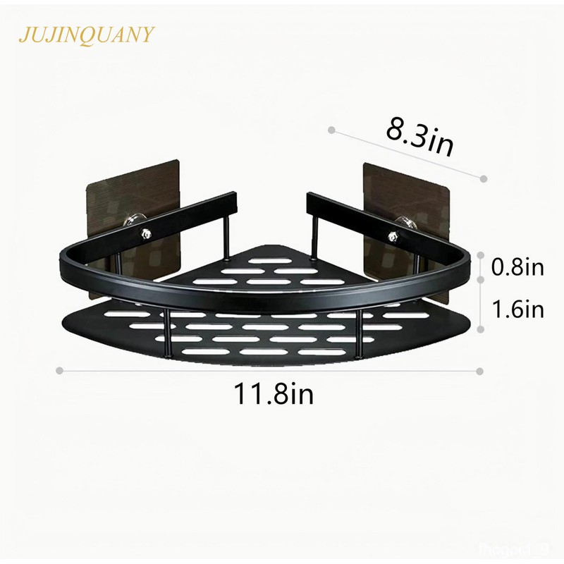 Suction Cup Shower Shelf (2-Tier & 3-Tier), Black Triangular Corner