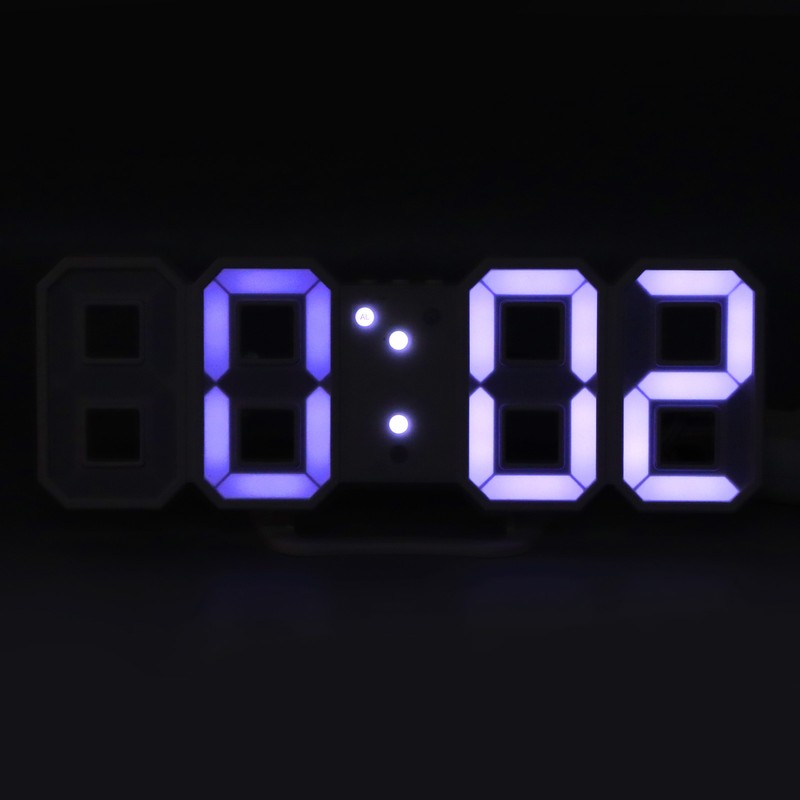 3D LED Digital Clock Dimmable Snooze Time Memory 12/24 Date