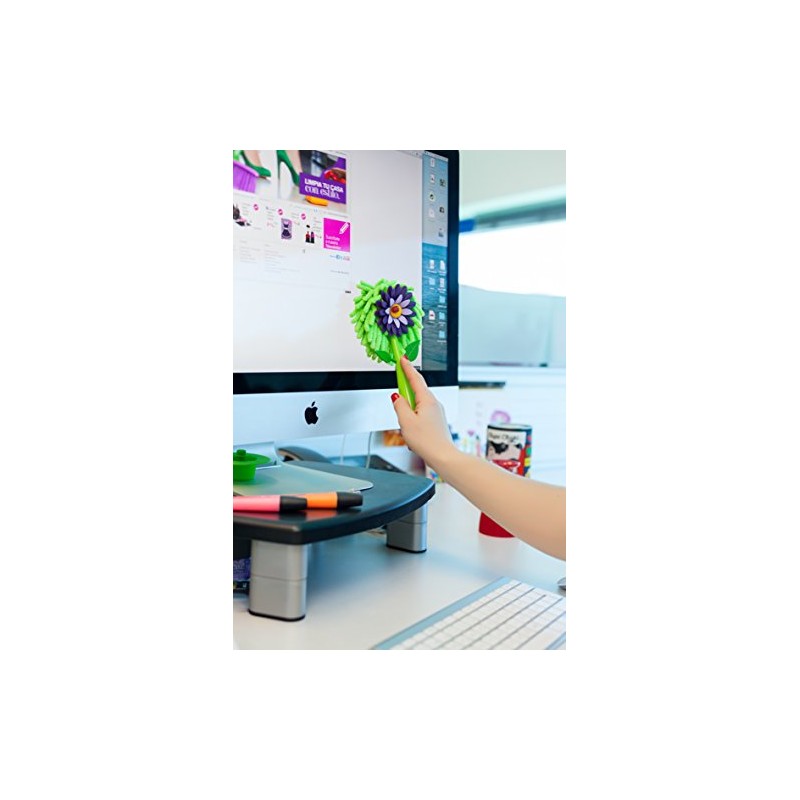 VIGAR Flower Shop Screen Microfibre Duster with Vase, Multi Colour,