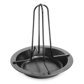 Fackelmann Chicken Roaster, with Bowl, Vertical Holder with Drip Pan, For Oven, Upright Poultry Roaster, 4x18x22cm, Black
