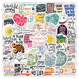 Inspirational Phrase Stickers 50PCS for Adults Teens Students,Motivational Quote Labels Waterproof Decals for Water Bottles Journal Scrapbook Skateboard Laptop Car Phone Notebook Guitar Helmet