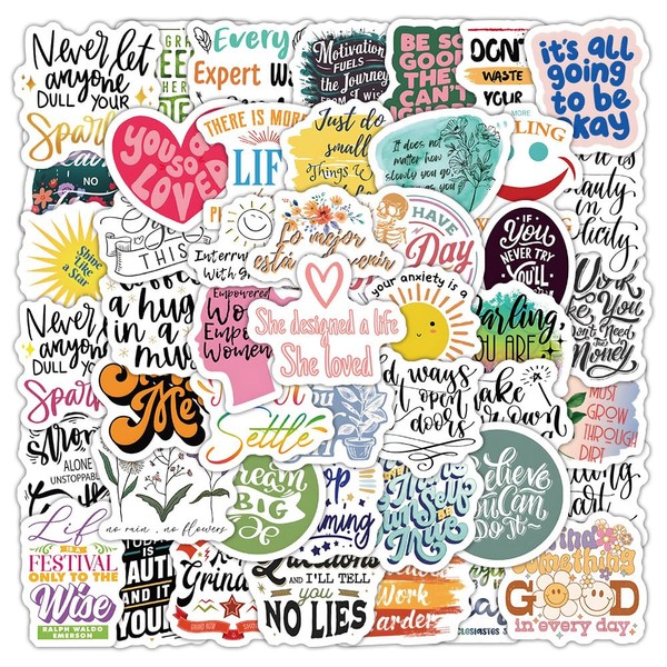 Inspirational Phrase Stickers 50PCS for Adults Teens Students,Motivational Quote Labels