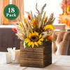 Dandat 18 Set Wood Cube Planter Box Square Wood Vase
