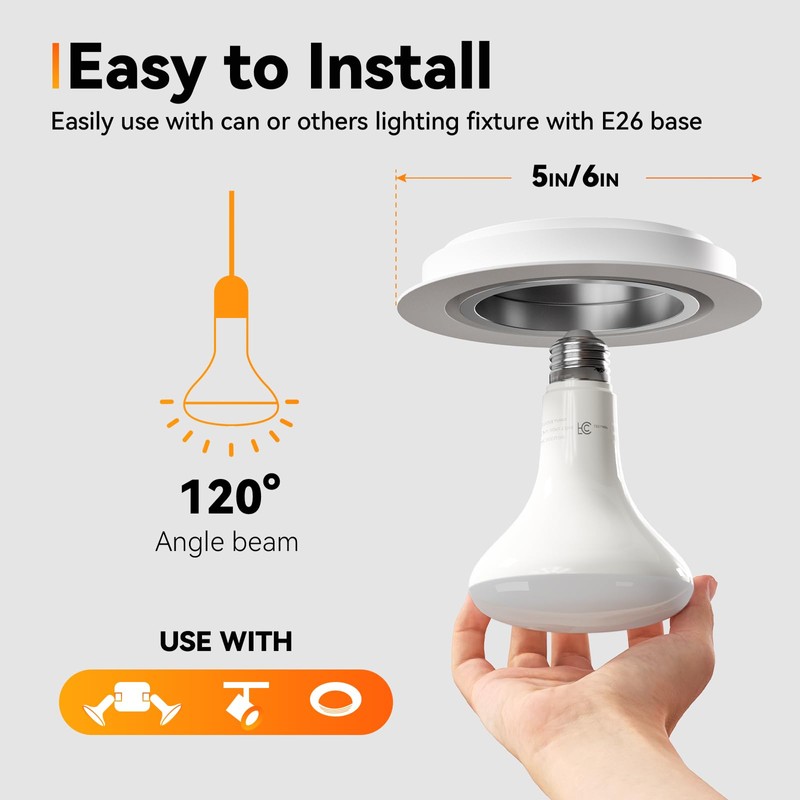 TJOY 12 Pack BR30 Led Bulbs 65W Equivalent, Dimmable Indoor