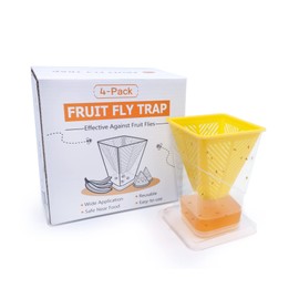 4X Fruchtfliegenfalle Fruchtfliegen-Falle, Fruchtfliegen-Lebendfalle, Hochwirksame Ökologische Fruchtfliegenfalle für Küche und Innenraum Obstfliegenfalle