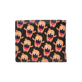 Herrengeldbörse mit Münzfach – Kompakte Geldbörse mit Kartenfächern, Doppelfach für Banknoten und transparentes Fenster – innen beige, außen mit gemustertem Aufdruck, mehrfarbig, L, Modern