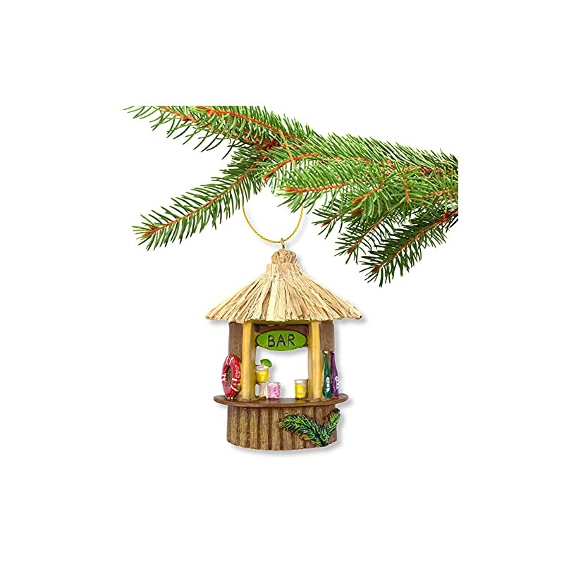 Tiki Bar Ornament - Coastal Beach Decoration for Tree