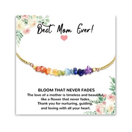 JMHACHY Bracelet Gift for Mom - Energy Crystals Healing Stone Bracelet from Son Daughter to Mom, Birthday Gifts for Women Grandma Wife Sisters and Friends