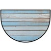 YPPAHHHH Half Round Door Mat Light Blue Gray Wooden Board