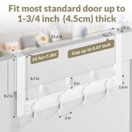 WLCSNG Heavy Duty Over The Door Hooks Rustproof - 25lb Over The Door Towel Rack, Over The Door Towel Hook, Door Hanger for Bathroom, Coat Rack Dorm Room Essentials (1Pack, White)