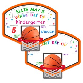 GROWTHMAGIC First Day of School Sign Board - 14" X 12" Sport Shape First and Last Day of School Board Reusable - for Kids Boys Girls