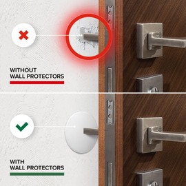 X-Protector Door Stoppers for Wall - 4 PCS, 3.15" - Self-Stick Door Knob Wall Protector - Silicone Wall Protectors from Door Knobs - Door Stopper Wall Protector from Furniture, Doors & Other Objects!