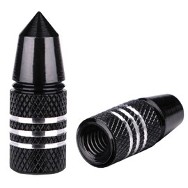 Presta Valve Caps Aluminum Alloy Anodized Colorful Bike Air Dust Valve Stem Covers Fit Presta/French MTB Mountain/Road Bike, Rocket Design, Heavy-Duty, Screw-On (5 Pack)