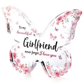 Sekonow Romantic Butterfly Girlfriend Birthday Gifts Acrylic Plaque, I Love You Valentines Day, 5x3.7x0.5in