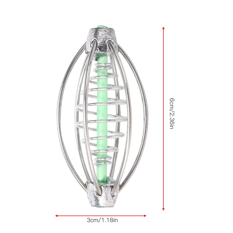 10PCS Stainless Steel Spring Fishing Feeder Bait Cage Holder Tackle