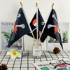 Newperlite Pirate Jolly Roger Stick Flag with Red Bandana Small