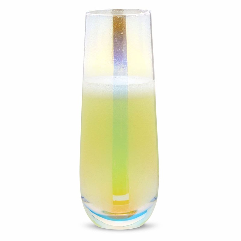 Sparkle and Bash Iridescent Stemless Champagne Flutes & Mimosa Glasses,