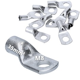 Cembre A7-M8 Tube Cable Lug 35 mm² M8 Uninsulated Tin-Plated Copper Pack of 10