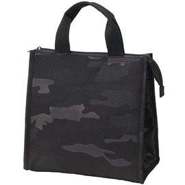 Tornet P-3620 Insulated Lunch Bag, Square Shape, Camo, Black, Aluminum Processing for High Cold Retention, Width 10.0 x Height 9.6 x Depth 5.1 inches (25.5 x 24.5 x 13 cm)