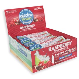 Electrolicious Raspberry Pomegranate & Coconut (Box of 20) - All Natural Electrolyte Drink, Pre & Post Workout, Real Fruit, Lime & Raspberry Pomegranate