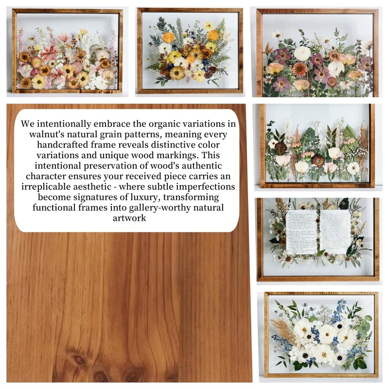 Volakk Floating Frames 16x20 Walnut Shadow Box Frame For Pressed