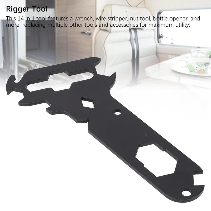 Black Multitool with 14 in 1 Separate Rigger Tools Steel